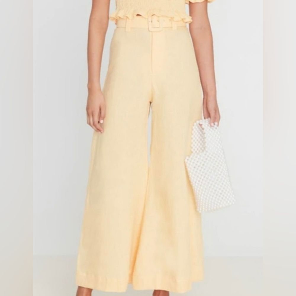Faithfull The Brand Rose Wide Leg Pants Linen Size M